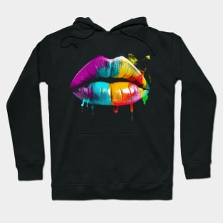 Colorful Rainbow Lips Vibrant and Eye-Catching LGBT Pride Shirt" Hoodie